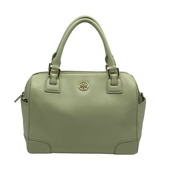 Tory Burch Robinson Middy Mint Julep Green Saffiano Leather Satchel - Picture 1 of 12
